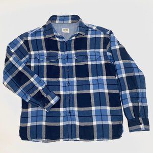 American Eagle Outfitters AE 24/7 Flannel Blue/White Plaid Shirt Men's Size S/P